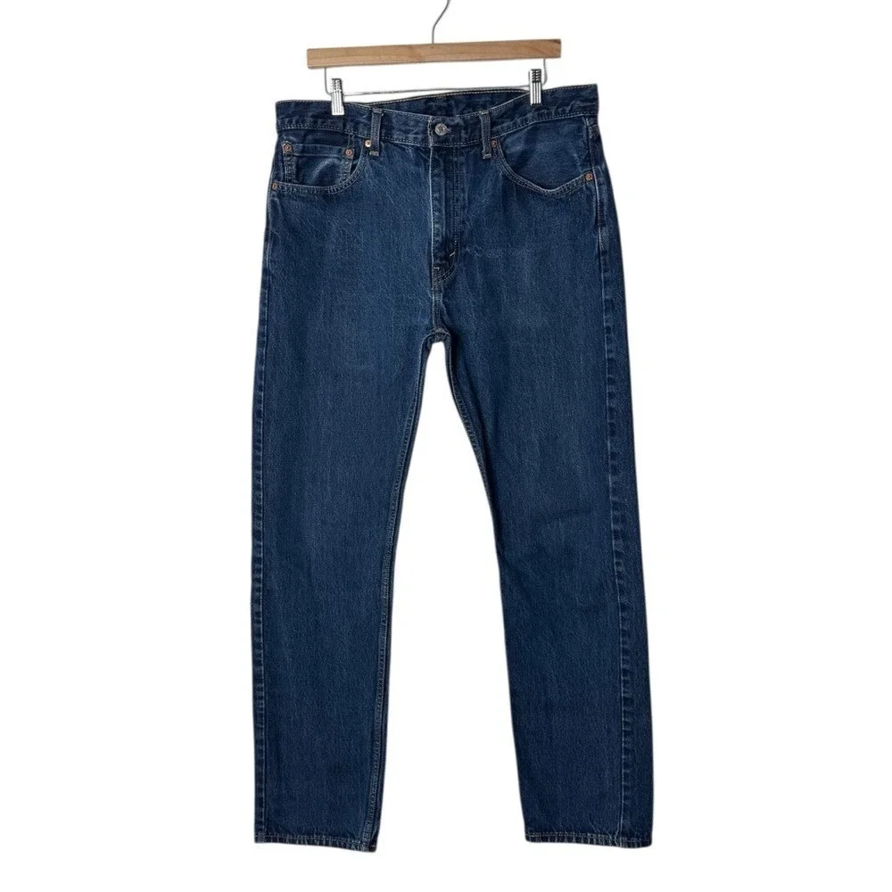 Levi's 505 Regular Mid Rise Regular Fit Straight Leg Jeans Denim Pants Men's 36‎